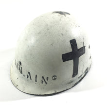 WWII M1 Helmet Liner, CHAPLAIN marked